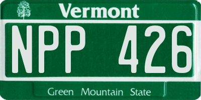 VT license plate NPP426