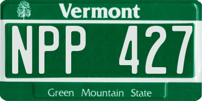 VT license plate NPP427