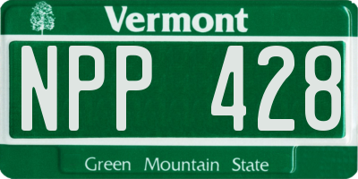VT license plate NPP428