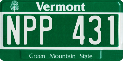 VT license plate NPP431
