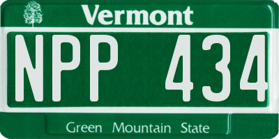 VT license plate NPP434