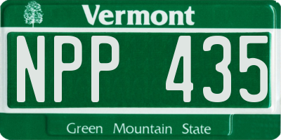 VT license plate NPP435