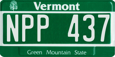 VT license plate NPP437