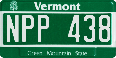 VT license plate NPP438
