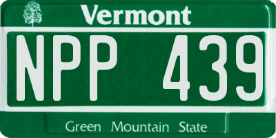 VT license plate NPP439