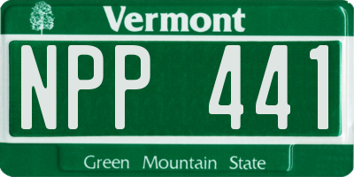 VT license plate NPP441