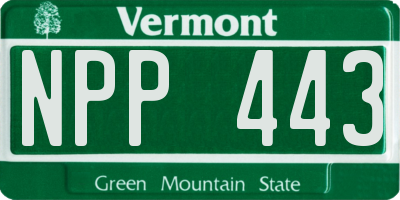 VT license plate NPP443