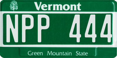 VT license plate NPP444