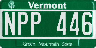 VT license plate NPP446