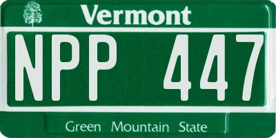 VT license plate NPP447