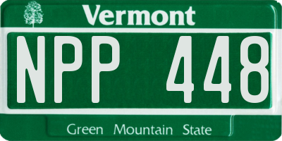 VT license plate NPP448