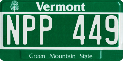 VT license plate NPP449