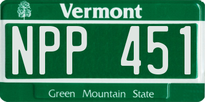 VT license plate NPP451