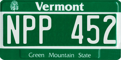 VT license plate NPP452