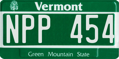 VT license plate NPP454