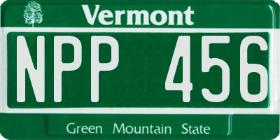 VT license plate NPP456
