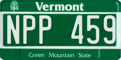 VT license plate NPP459