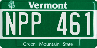 VT license plate NPP461