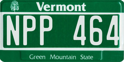 VT license plate NPP464