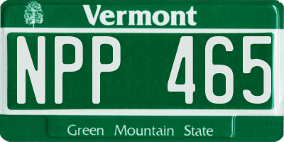 VT license plate NPP465