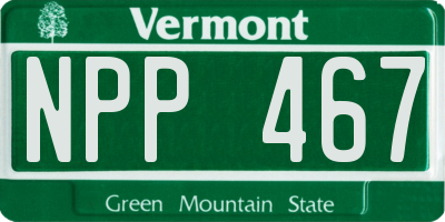 VT license plate NPP467