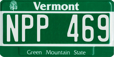 VT license plate NPP469