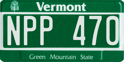 VT license plate NPP470
