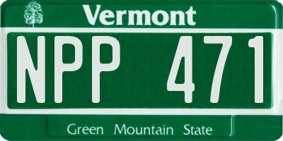 VT license plate NPP471
