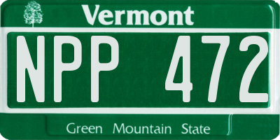 VT license plate NPP472