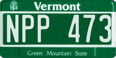 VT license plate NPP473