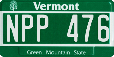 VT license plate NPP476