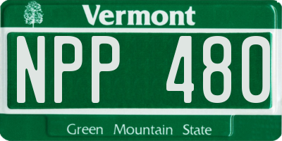 VT license plate NPP480