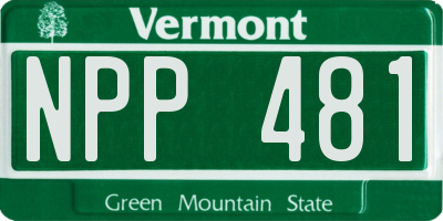 VT license plate NPP481