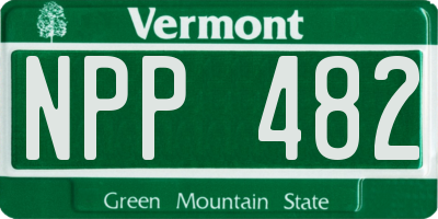 VT license plate NPP482
