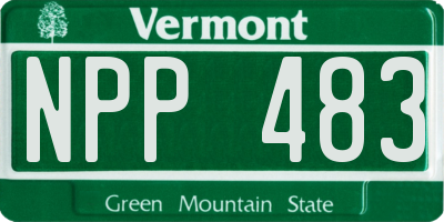 VT license plate NPP483