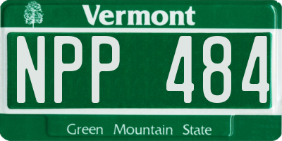 VT license plate NPP484