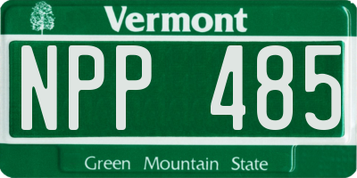 VT license plate NPP485