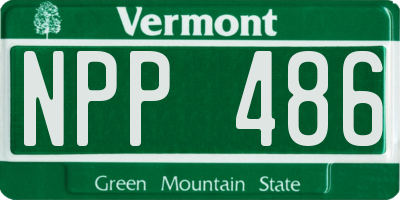 VT license plate NPP486