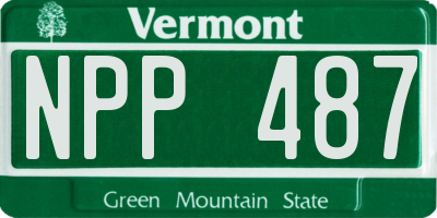 VT license plate NPP487