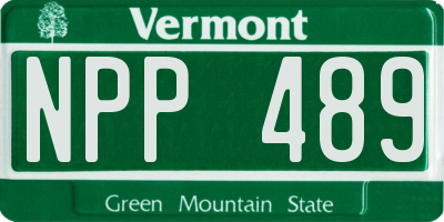 VT license plate NPP489
