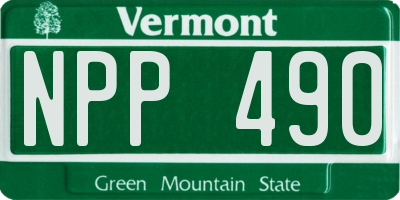 VT license plate NPP490