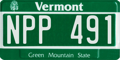 VT license plate NPP491