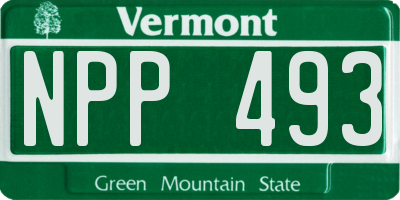 VT license plate NPP493