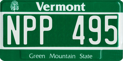 VT license plate NPP495