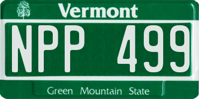 VT license plate NPP499