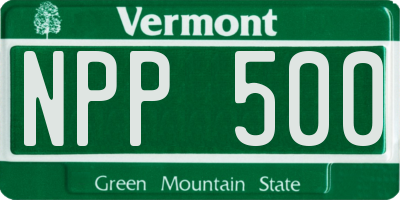 VT license plate NPP500