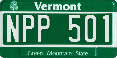 VT license plate NPP501