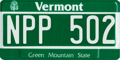 VT license plate NPP502