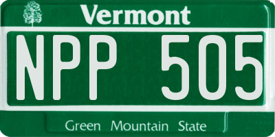 VT license plate NPP505