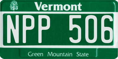VT license plate NPP506